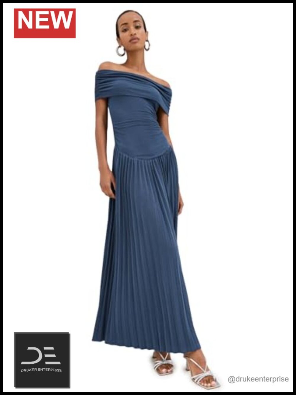 Lioness Field of Dreams Maxi Dress Lightweight Knit Off Shoulder